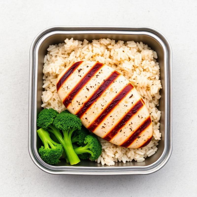 Grilled Chicken with Jasmine Rice · Broccoli